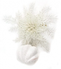 Украшение цветок 16 см бел Новогодняя сказка 972221