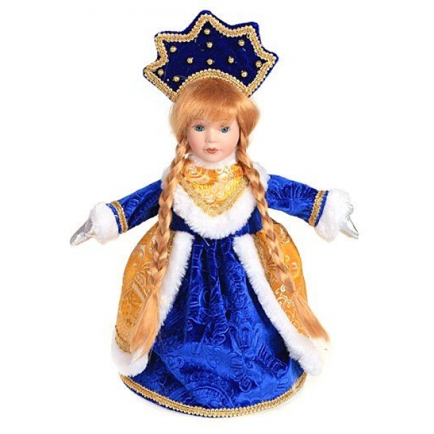 Кукла снегурочка 35 см конфетница син Новогодняя сказка 972372