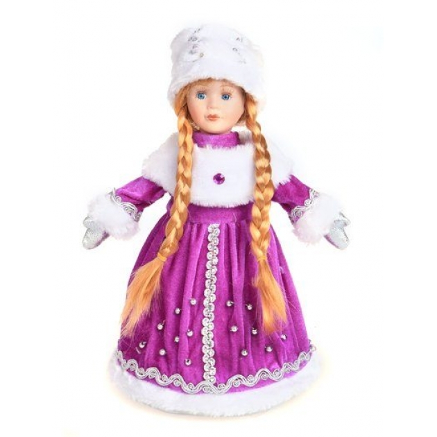 Кукла снегурочка 35 см конфетница фиолет Новогодняя сказка 972373