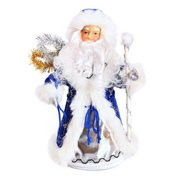 Кукла дед мороз 35 см конфетница син Новогодняя сказка 972374