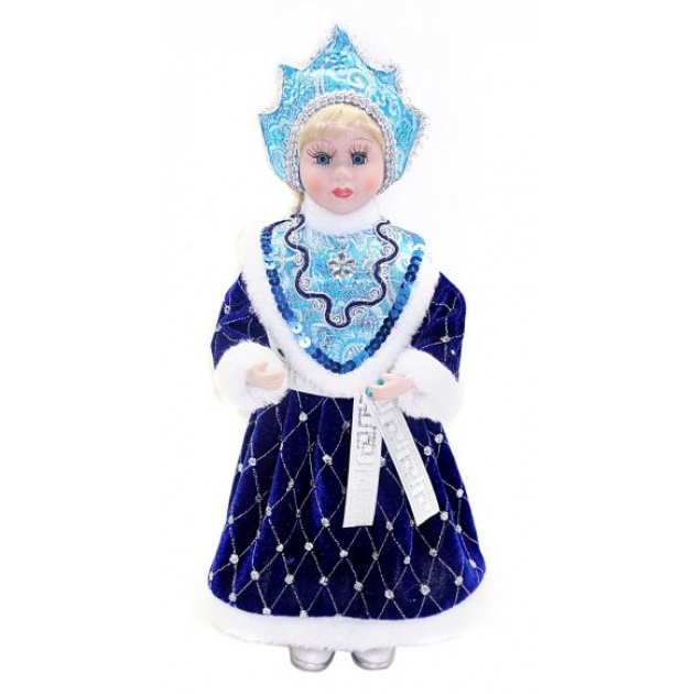 Кукла снегурочка 36 см под елку син Новогодняя сказка 972401