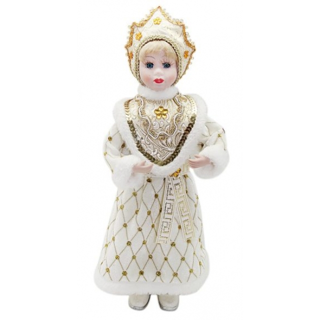 Кукла снегурочка 36 см под елку золото Новогодняя сказка 972402