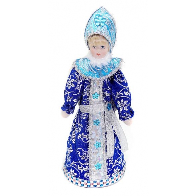 Кукла снегурочка 20 см под елку син Новогодняя сказка 972405