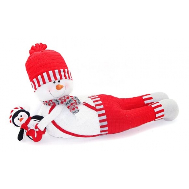Кукла снеговик весельчак 66х305 см красн Новогодняя сказка 972411