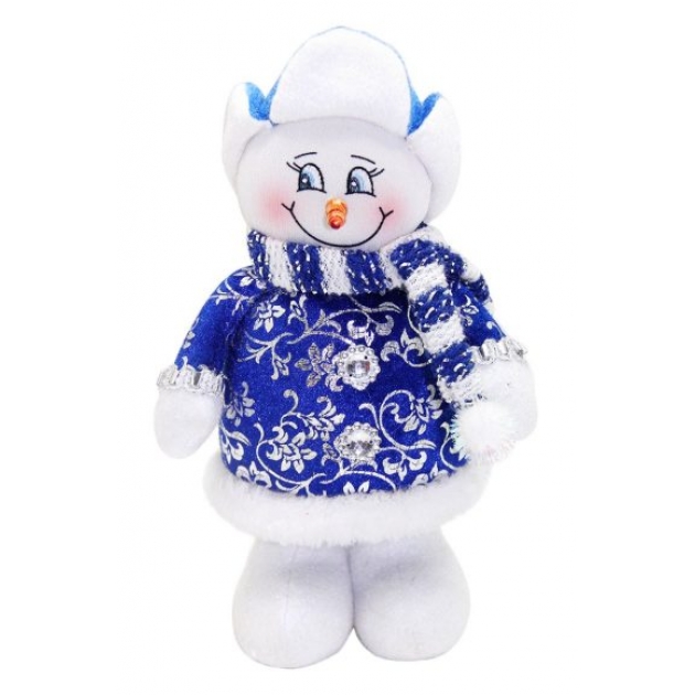 Кукла снеговик 20 см син Новогодняя сказка 972419