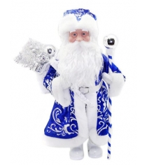Кукла дед мороз 43 см под елку син Новогодняя сказка 972426