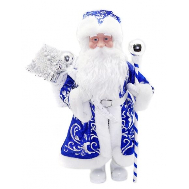 Кукла дед мороз 43 см под елку син Новогодняя сказка 972426