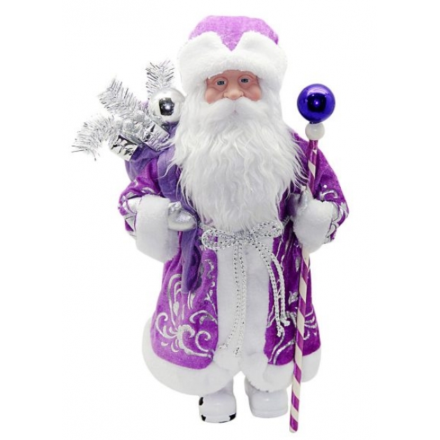 Кукла дед мороз 43 см под елку фиолет Новогодняя сказка 972434