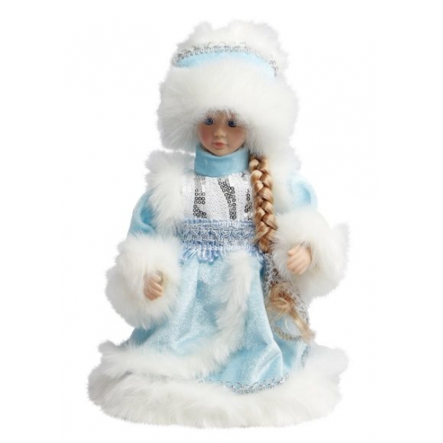 Снегурочка в голубом мех муз 30 см Новогодняя сказка 972617