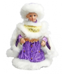 Снегурочка в фиолет мех муз 30 см Новогодняя сказка 972619