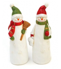 Сувенир снеговик 16 см керам в ассорт Новогодняя сказка 972789