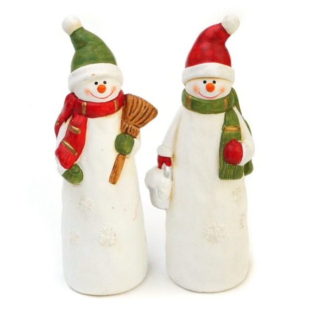 Сувенир снеговик 16 см керам в ассорт Новогодняя сказка 972789
