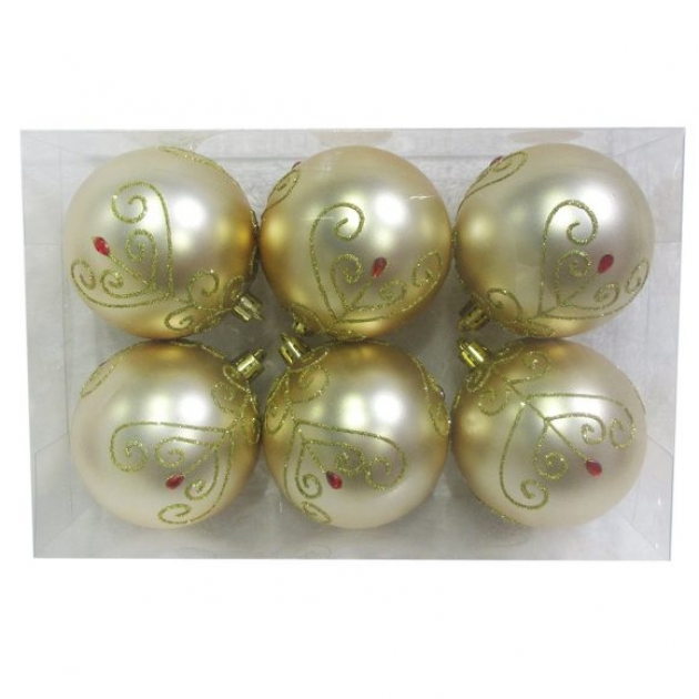 Набор шаров 8 см 6 шт золот Новогодняя сказка 972886