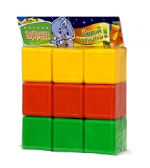 Кубики цветные 9 элементов Омская Фабрика Игрушек 350