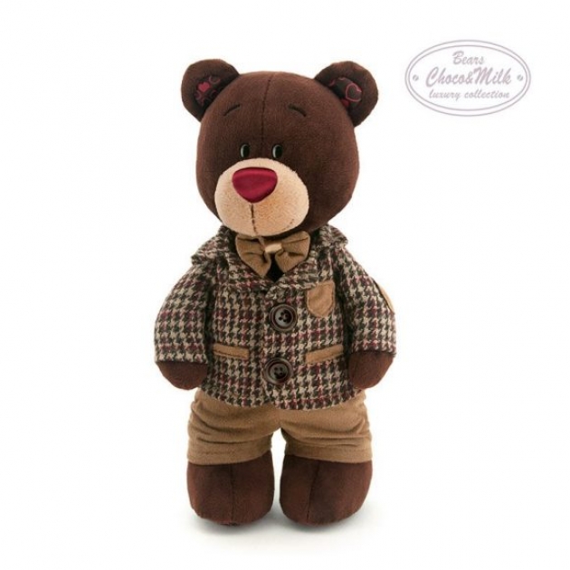 Медведь choco стоячий в клетчатом пиджаке 30 см Оранж С5047/30