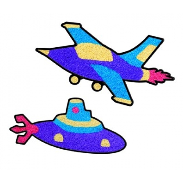 Шариковая масса витраж самолет и подводная лодка 4 цвета Paulinda 072495-4