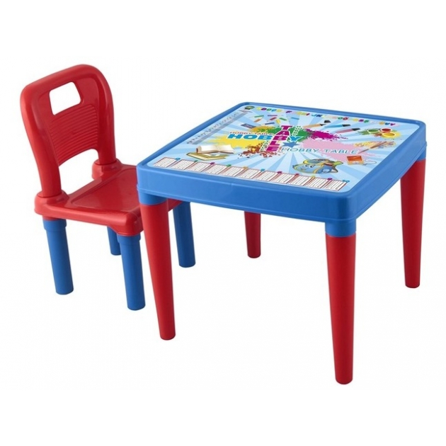 Комплект детской мебели стол и стул красный синий Pilsan 03-419