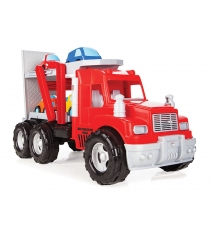 Грузовик автовоз mack truck с 4 мя машинками красный Pilsan 06-619...