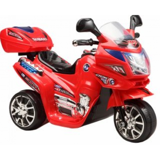 Детский мотоцикл электромобиль красный Пламенный мотор 86091