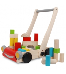 Деревянный конструктор тележка с блоками plan toys 5123P