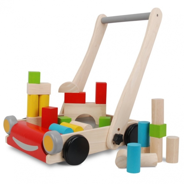 Деревянный конструктор тележка с блоками plan toys 5123P