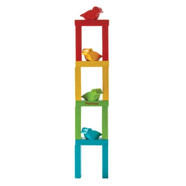 Деревянная игрушка Plan Toys Башня с птичками 16 предметов 5141