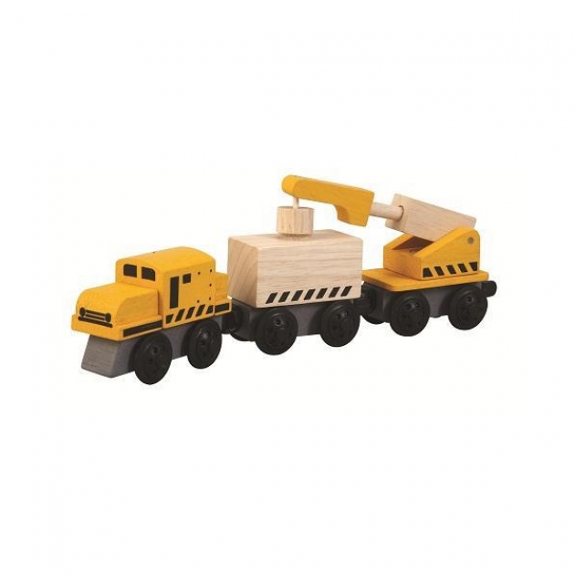 Деревянная игрушка Plan Toys Plan City Поезд с краном 6251