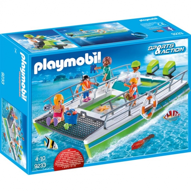 Конструктор промо набор лодка со стеклянным дном с подводным двигателем Playmobil 9233pm
