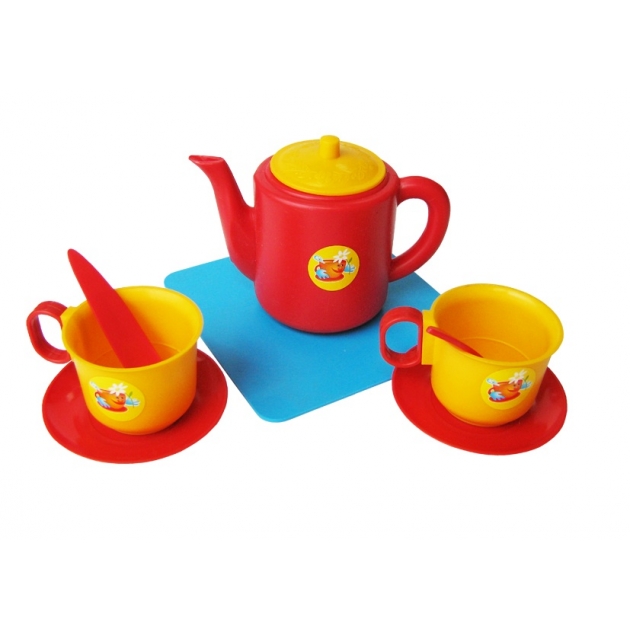 Посуда для кукол набор чашек с чайником 8 предметов Плэйдорадо 21002