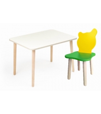 Комплект мебели Polli Tolli Джери с белым столиком и зелено-желтым стульчиком