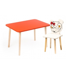 Комплект мебели Polli Tolli Джери с красным столиком и ванильным стульчиком