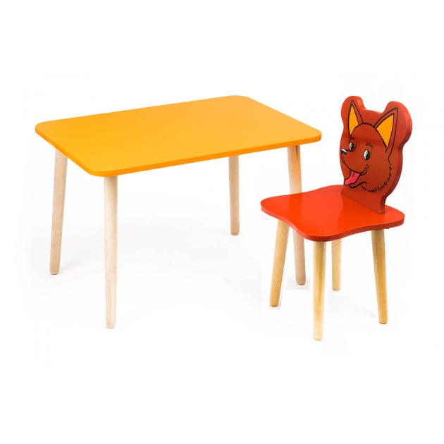 Комплект мебели Polli Tolli Джери с оранжевым столиком и красным стульчиком