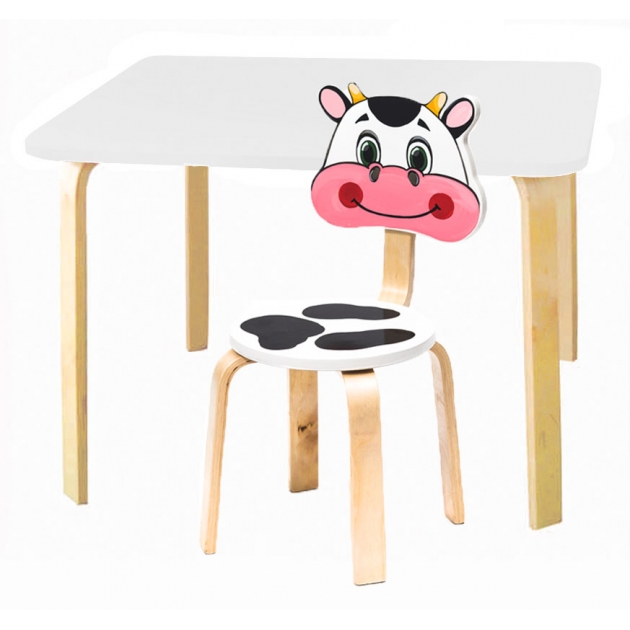 Комплект мебели Polli Tolli Мордочки с белым столиком и белым стульчиком