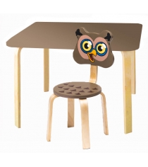 Комплект мебели Polli Tolli Мордочки с коричневым столиком и коричневым стульчиком