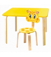 Комплект мебели Polli Tolli Мордочки с оранжевым столиком и коричневым стульчико...