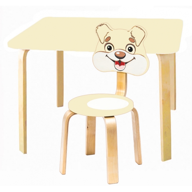 Комплект мебели Polli Tolli Мордочки с ванильным столиком и ванильным стульчиком