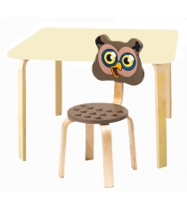 Комплект мебели Polli Tolli Мордочки с ванильным столиком и коричневым стульчико...