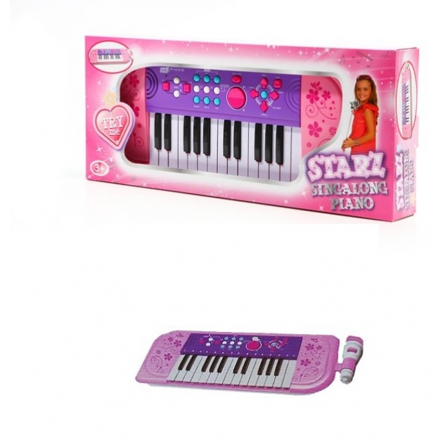Детский синтезатор starz sing along piano розовый 25 клавиш Potex 539B-pink/539