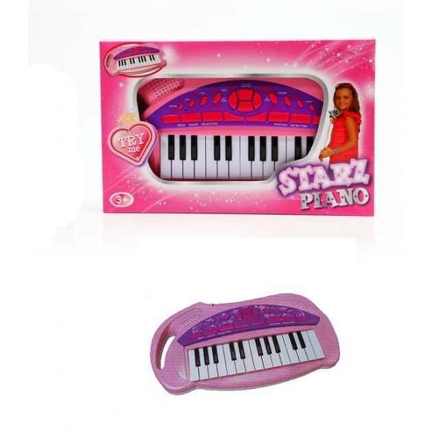 Детский синтезатор starz piano розовый 25 клавиш Potex 652B-pink