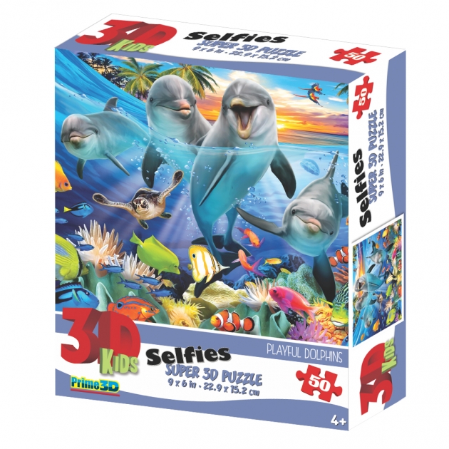 Стерео пазл игривые дельфины Prime 3d 30765