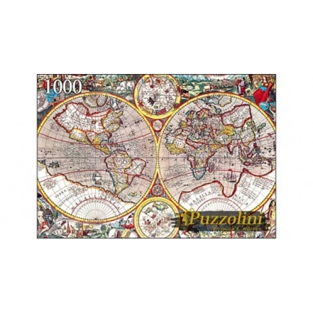 Пазлы Puzzolini древняя карта мира 1000 эл KBPZ1000-7748