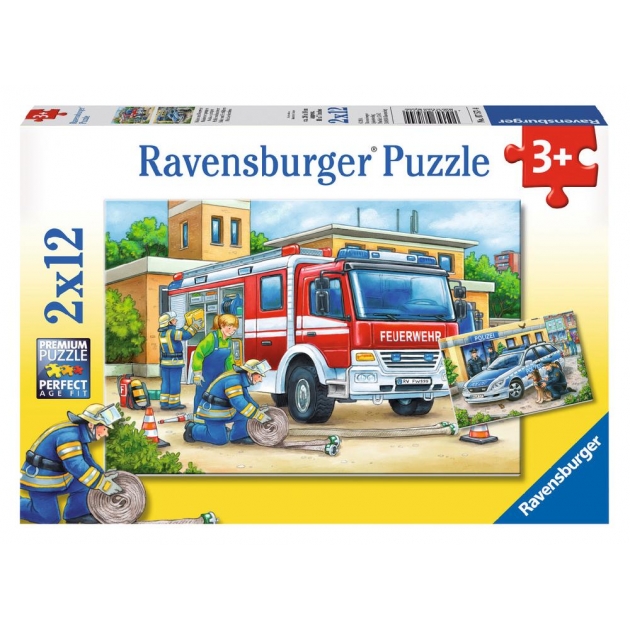 Пазл Ravensburger Полицейские и пожарные 2х12шт 7574