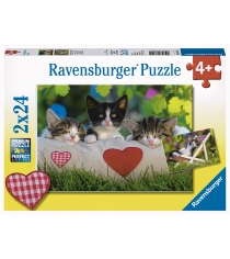 Пазл Ravensburger Котята отдыхают 2х24шт 7801