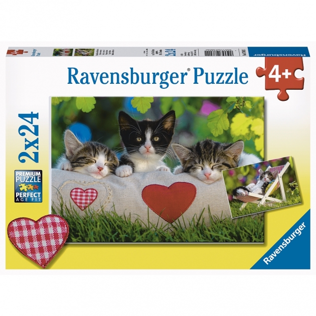 Пазл Ravensburger Котята отдыхают 2х24шт 7801