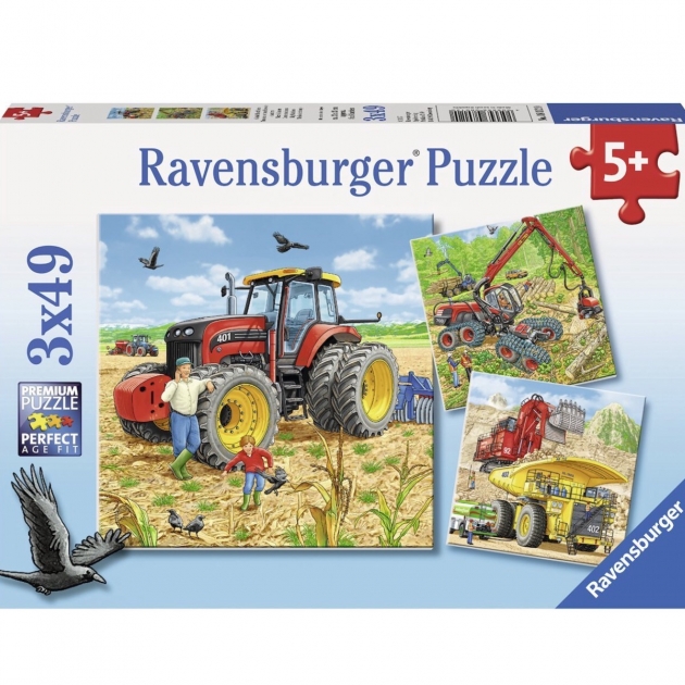 Пазл Ravensburger Строительная техника 3х49шт 8012