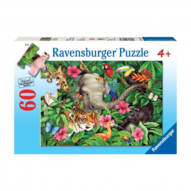 Пазл Ravensburger Обитатели джунглей 60 шт 9533