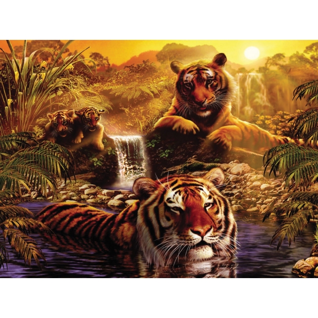 Пазл Ravensburger Тигры у водопада 2000 шт 16646