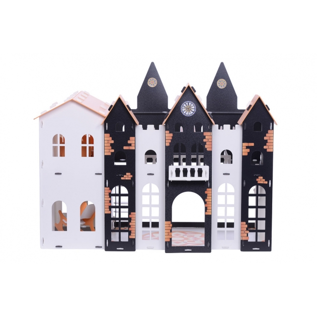 Кукольный домик R&S Замок Джульетты бело черно оранжевый
