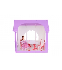 Домик для кукол R&S Летний дом Вероника бело-сиреневый с мебелью