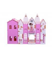 Домик для кукол R&S Замок Джульетта бело-розовый с мебелью